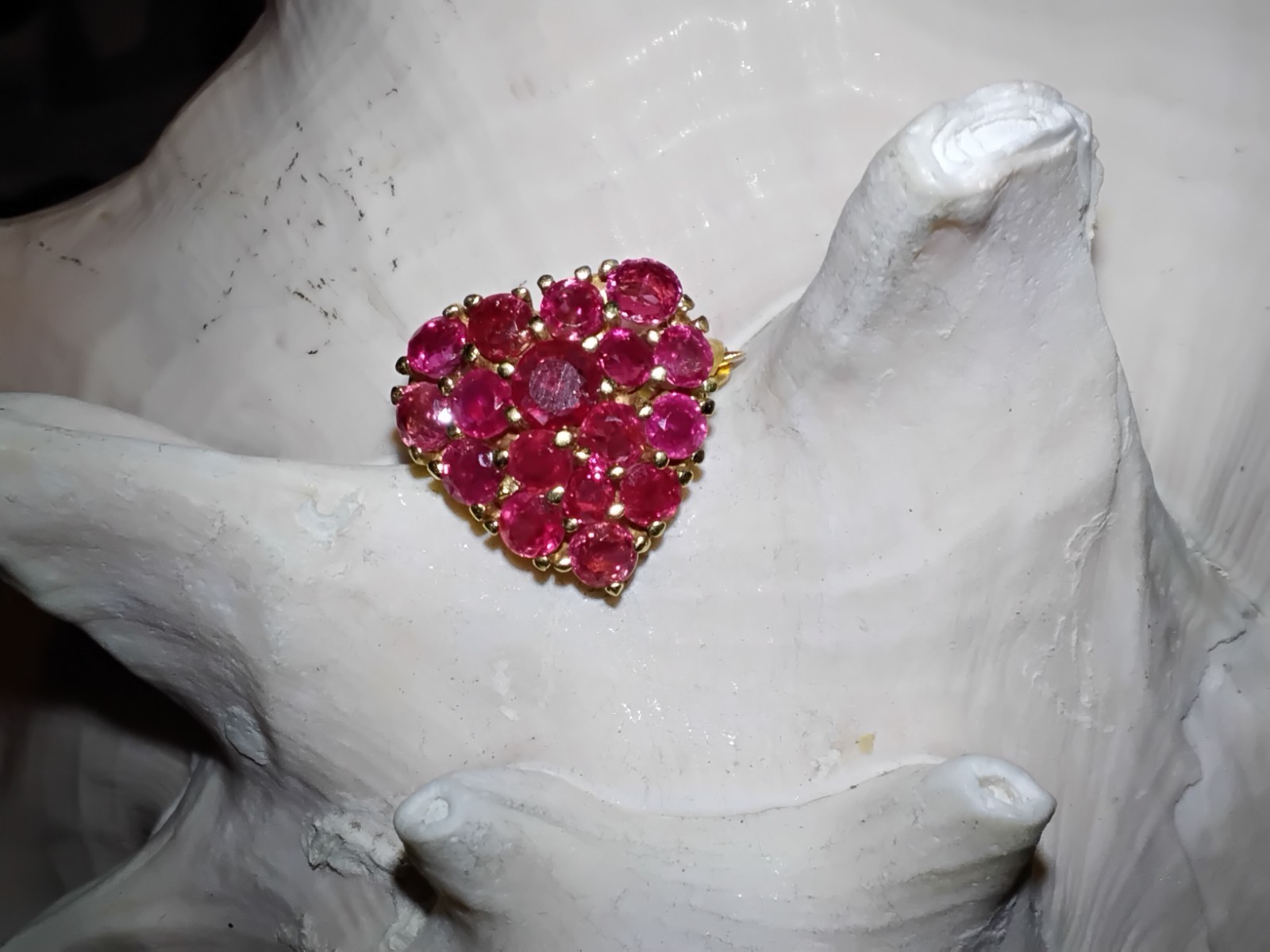 Ravishing Ruby ~ 12K Heart Pin