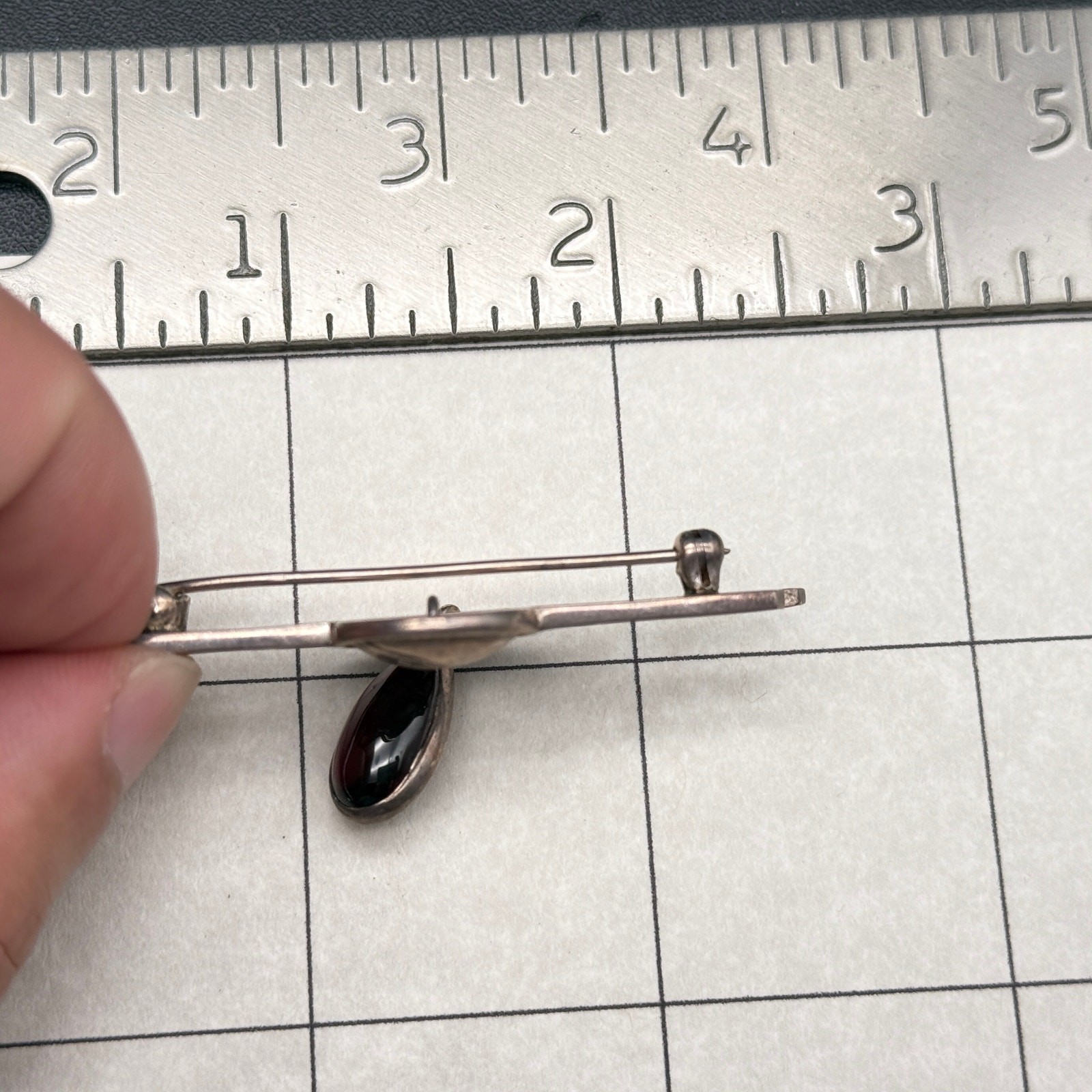 Vintage Modernist Art Deco Sterling Silver Pin Brooch