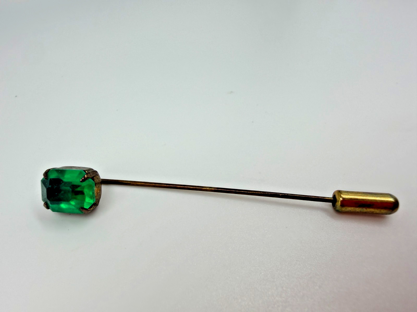 Vintage Brooch Stick Pin Signed Rogoff Green Vivid Bright Unisex