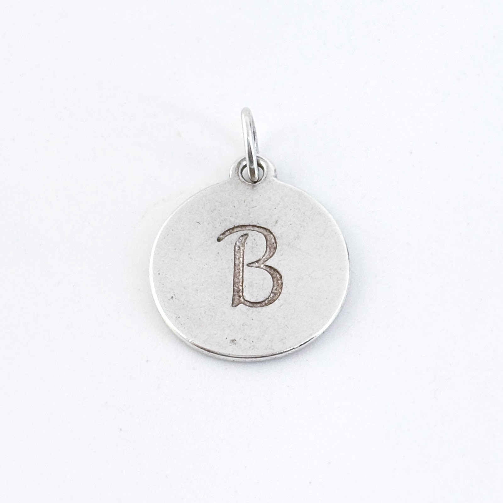 Vintage Stella & Dot Sterling Silver 925 Round Initial “B” Charm Pendant