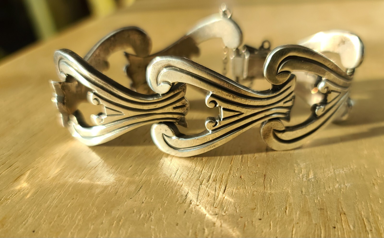VTG Taxco MEX Sterling 925 Solid Silver 6.5″-6.75″ Chain Bracelet 76 Grams