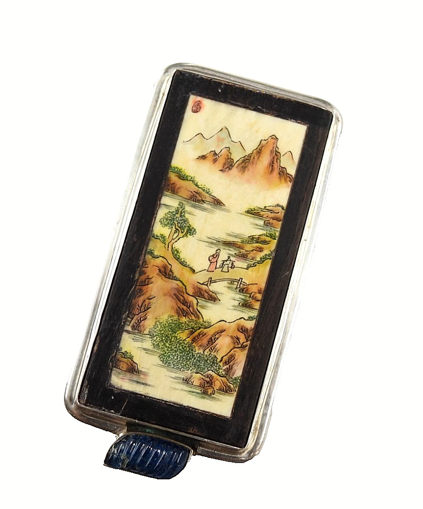 Vintage Amy Kahn Russell 925 Sterling Silver Asian Landscape Enhancer Brooch Pin