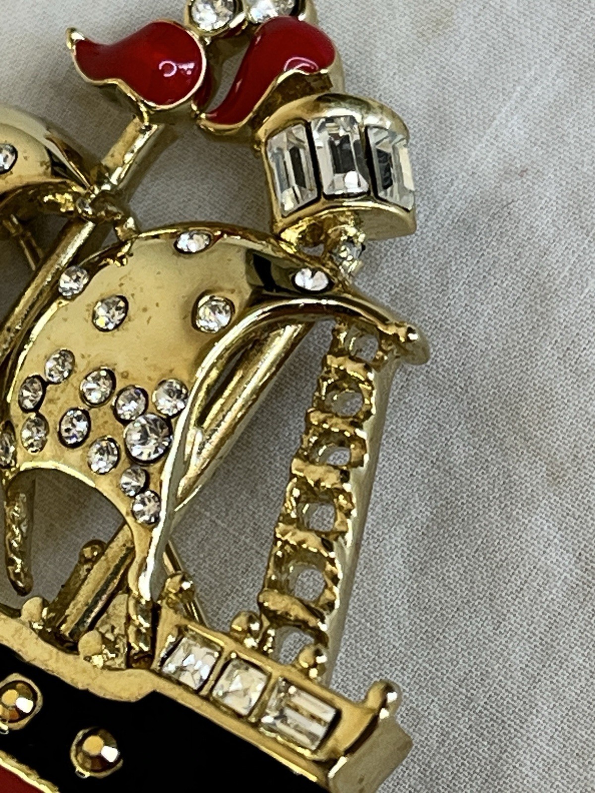 Vintage Clipper Ship Brooch by St John Enamel and Rhinestones Nautical Style