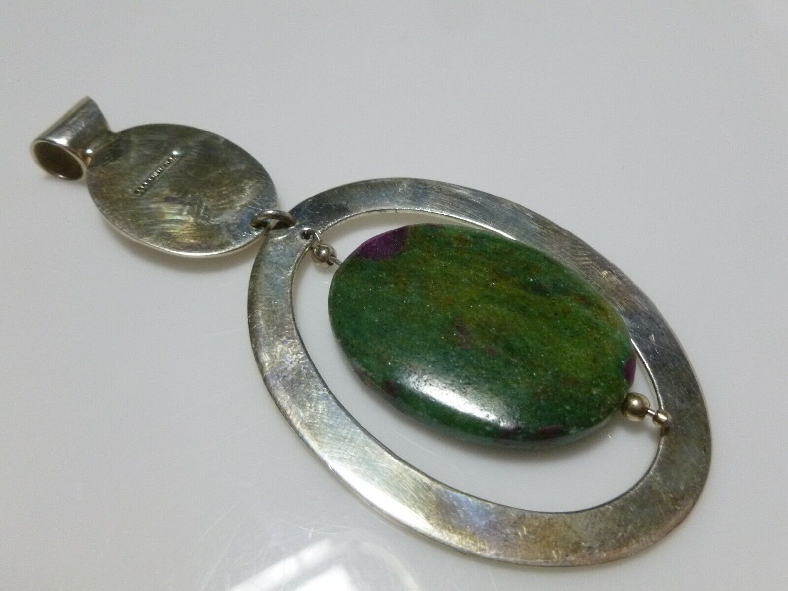 DOMINIQUE DINOUART DDD ZOISITE STERLING SILVER EXTRA LARGE DANGLE PENDANT NEW