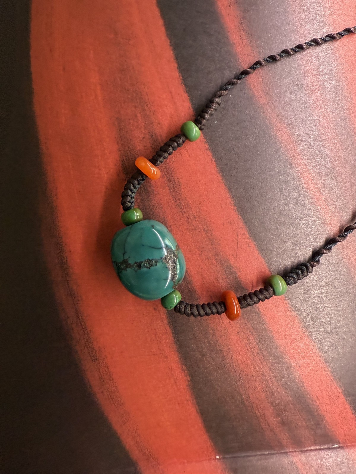 Vintage Tibetan Turquoise Bead Necklace | Handcrafted Traditional Amulet