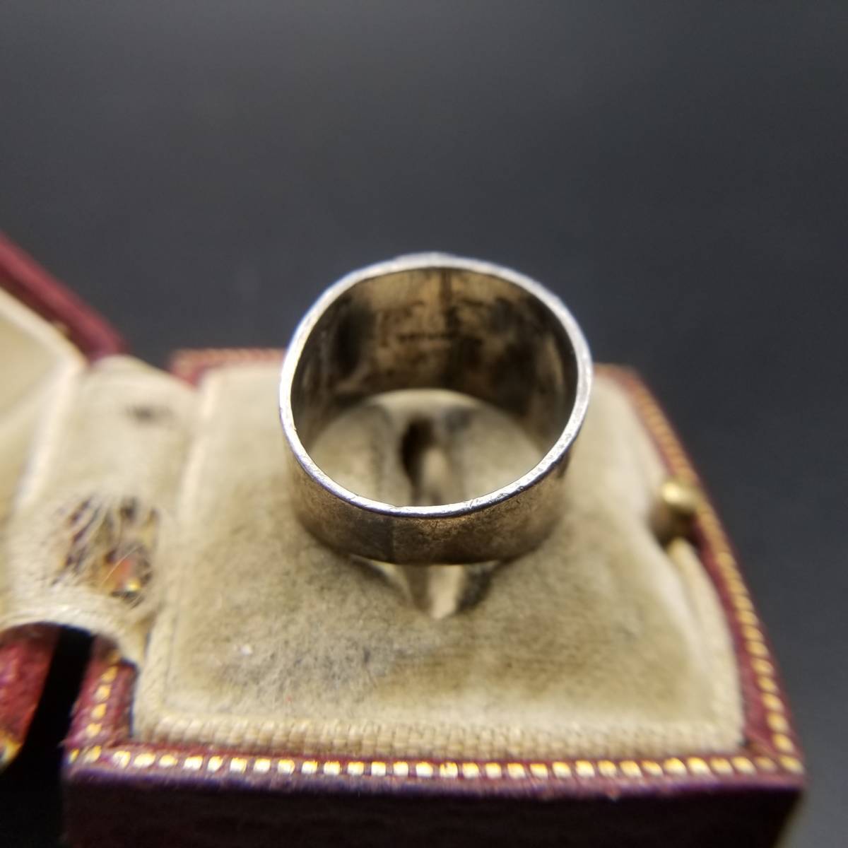 W.J.BRICE Initial Letter P Monogram 925 Silver Vintage Ring Silver Ring Wide