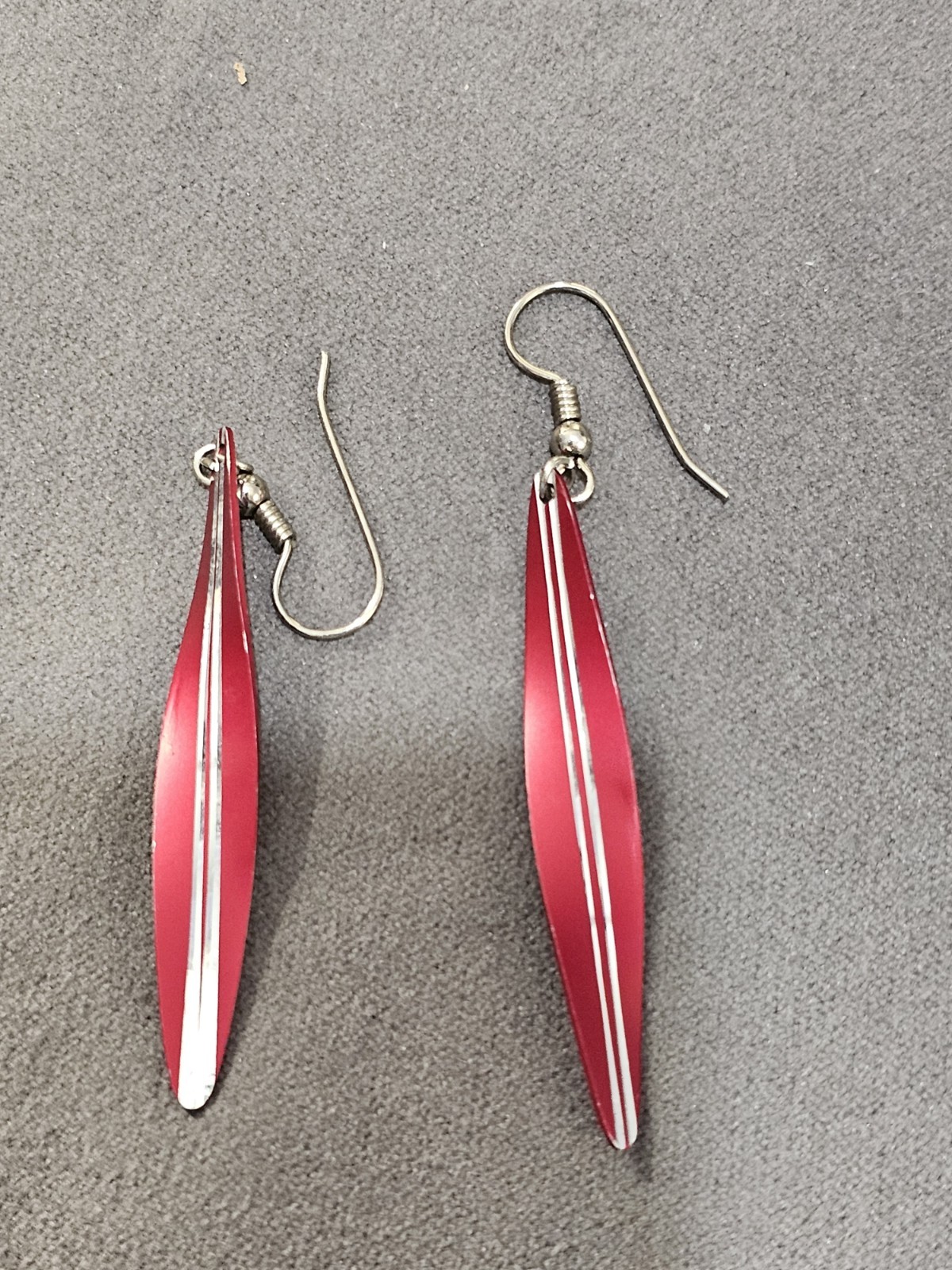 Vintage Red Dangle Earrings. Very Light!