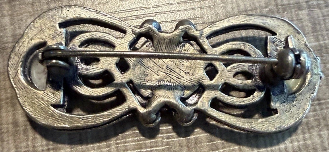Celtic Bar Pin Stones Sterling Silver Malin