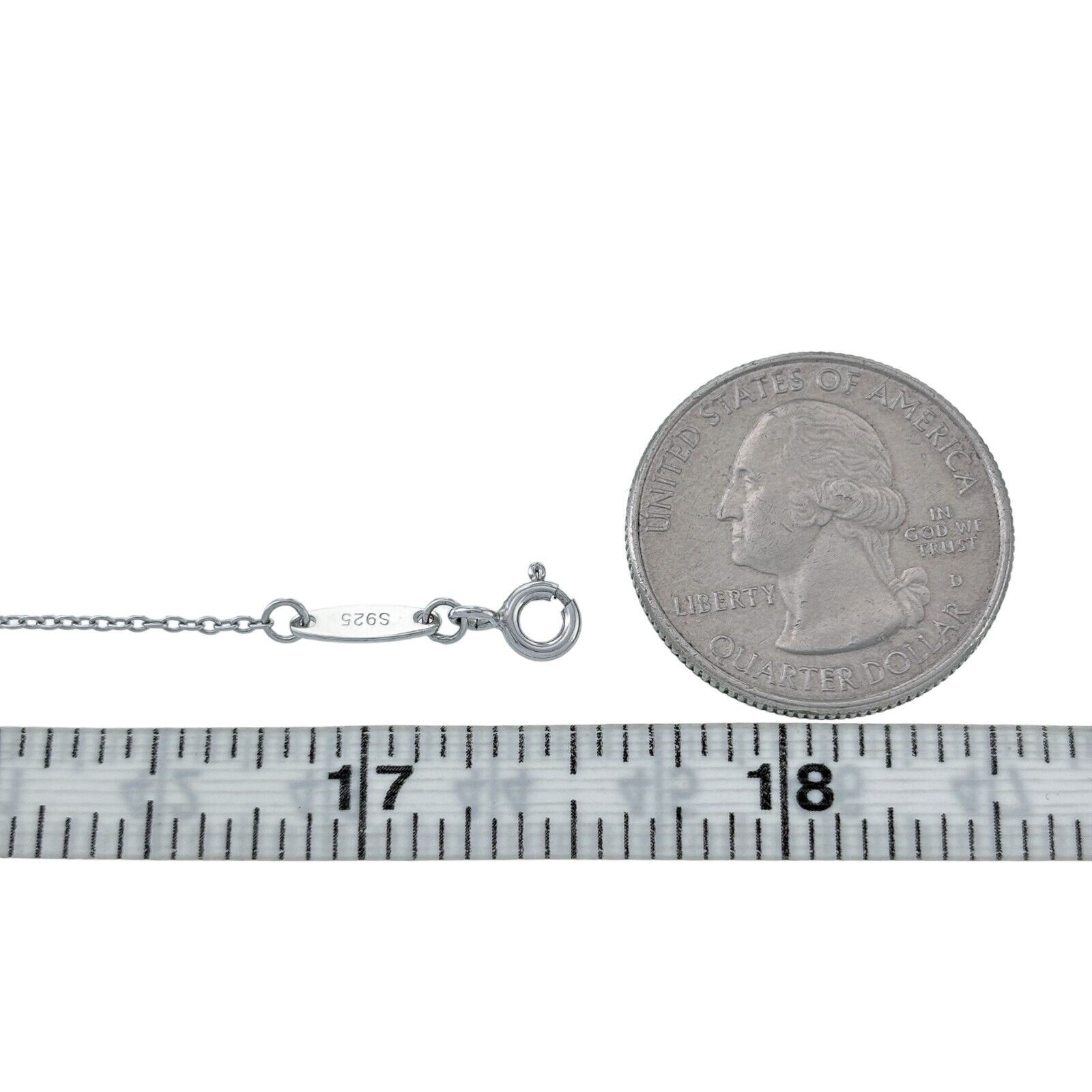 Vintage Sterling Silver 925 1.2mm Cable Link Chain Necklace 3 Lengths to 17.5″