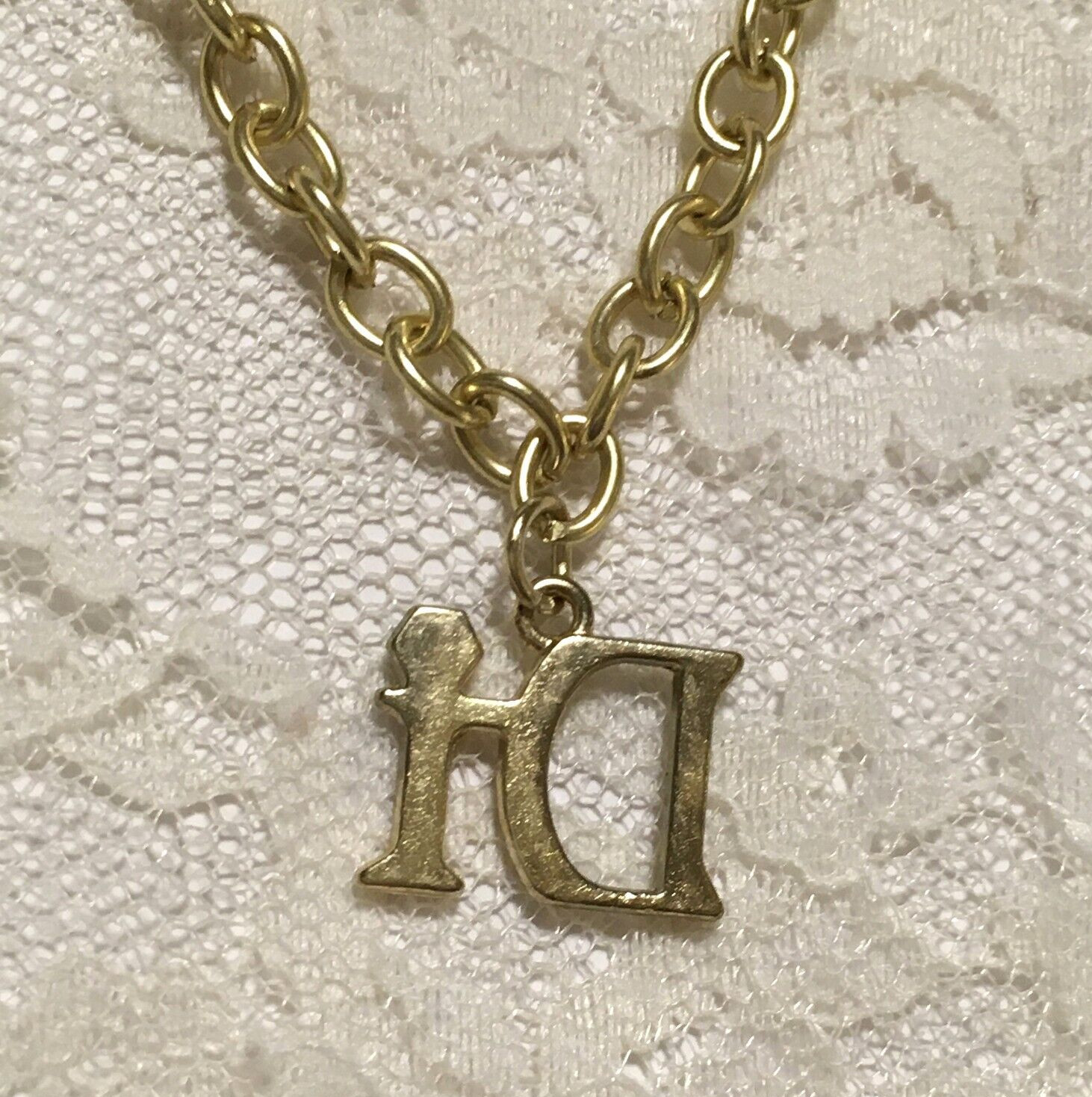 Vintage Diamond International Charm Bracelet Gold Tone Chain Charm
