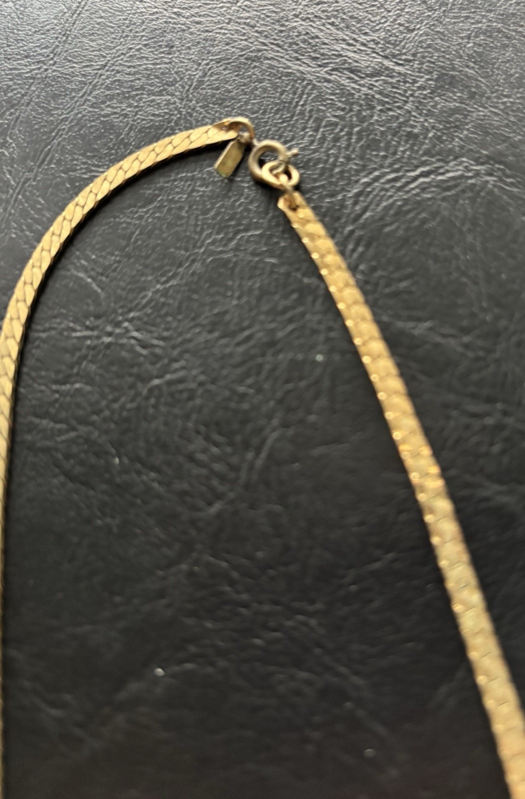 Vintage Monet Gold Tone Flat Link Articulated Chain Choker Necklace 16.5″