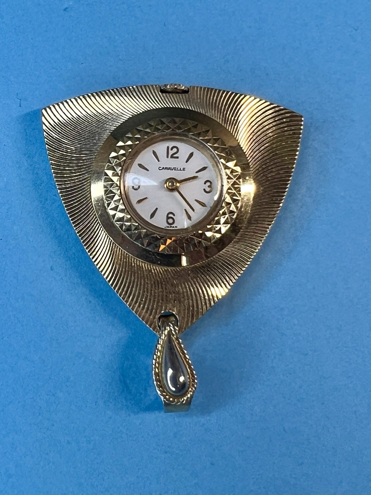 Ladies Vintage Caravelle By Bulova Pendant Watch Gold Tone Manual Swiss Works