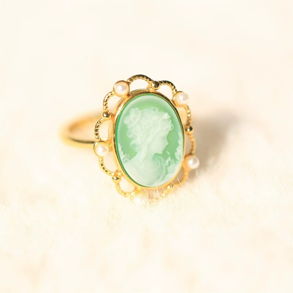 Antique Style Cameo Ring 925 Silver plated Vintage Ring Estate Jewelry Gift1