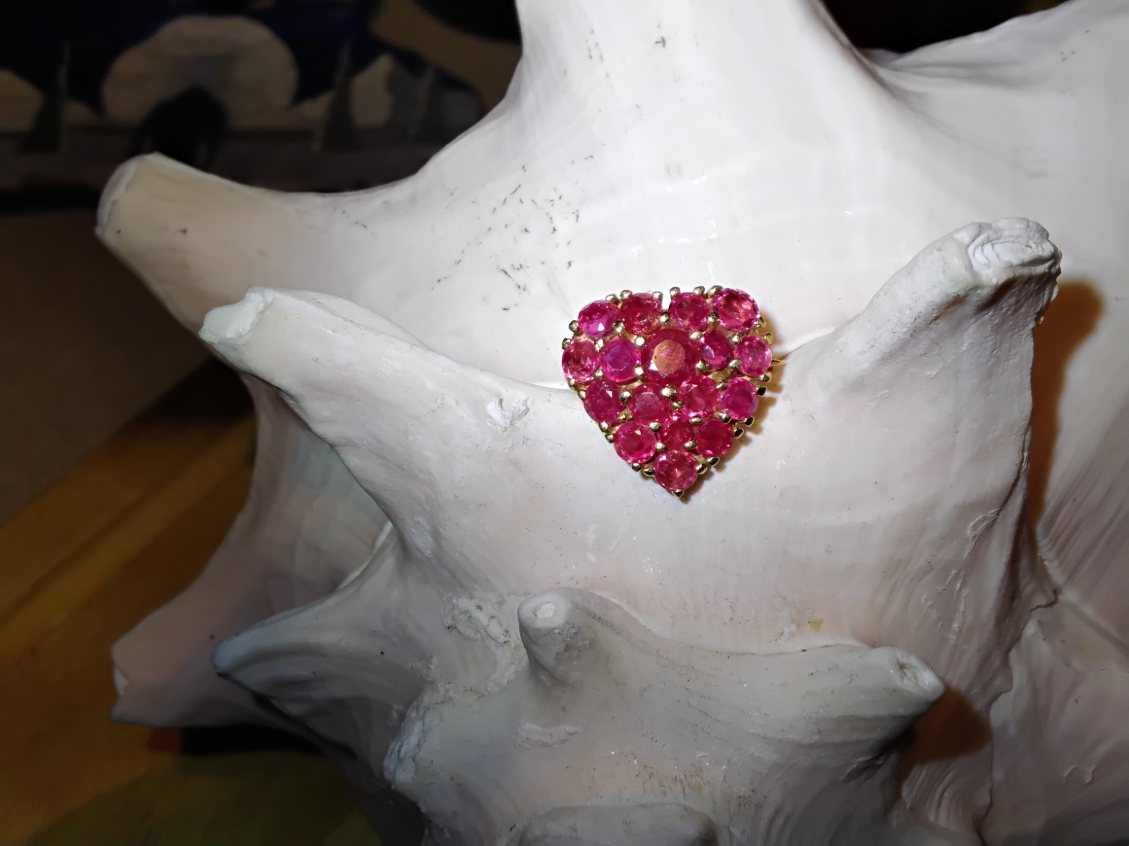 Ravishing Ruby ~ 12K Heart Pin
