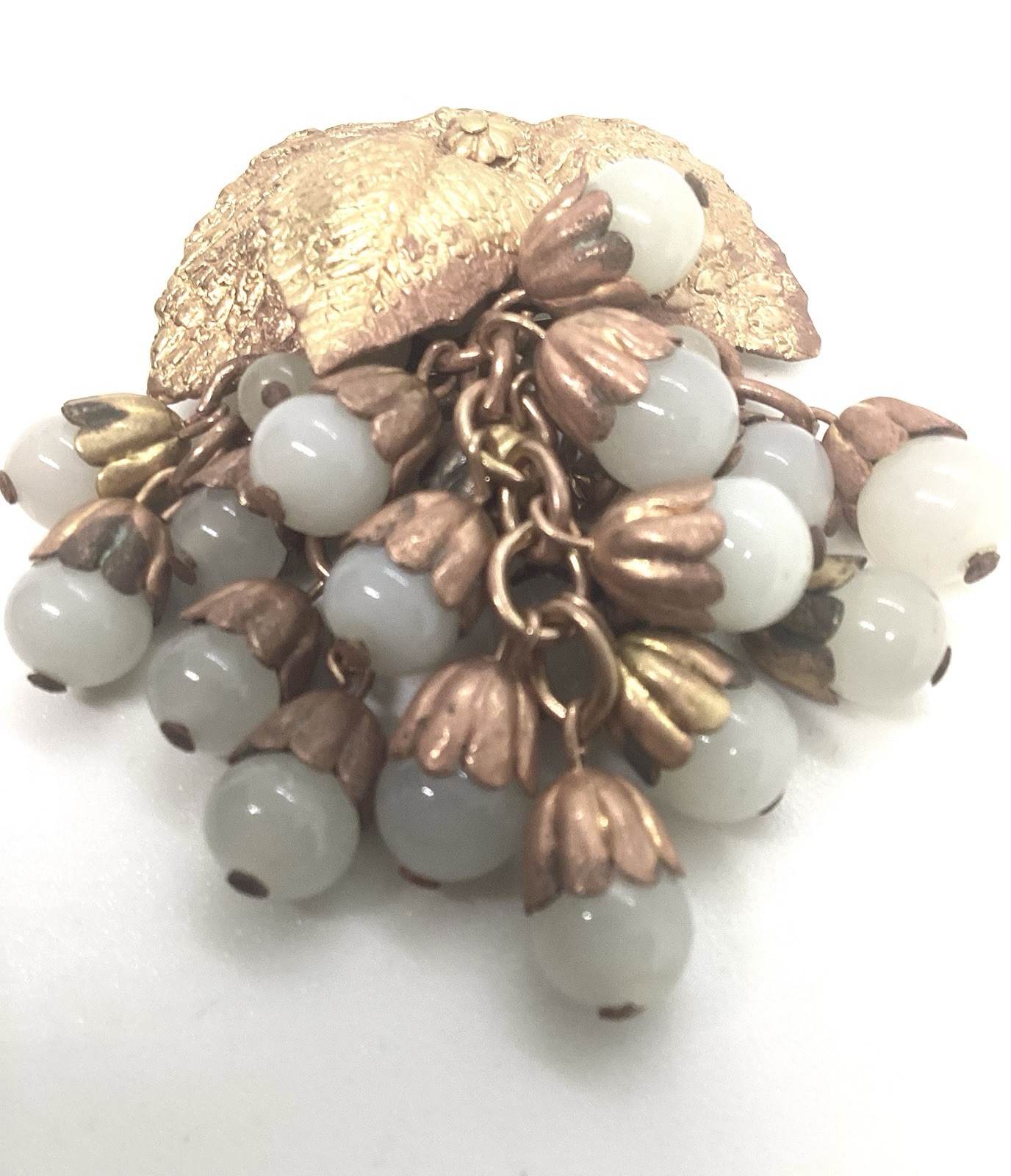 Miriam Haskell Early Handmade Gripiox Drop Dangle 2 Inch Brooch