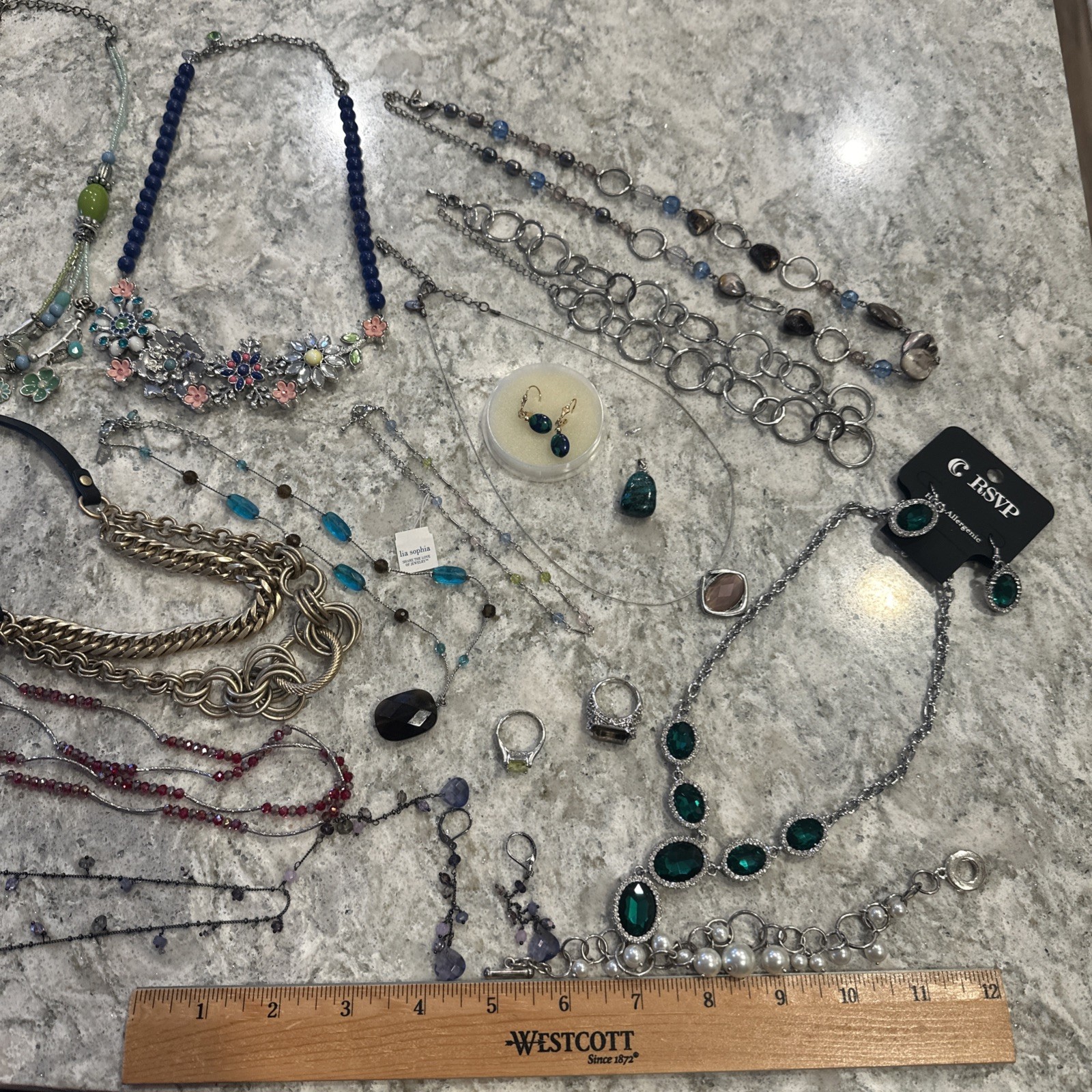 VTG TO NOW ESTATE JEWELRY LOT OF 40+ Pieces Lia Sophia Designer Gaudy Y2K