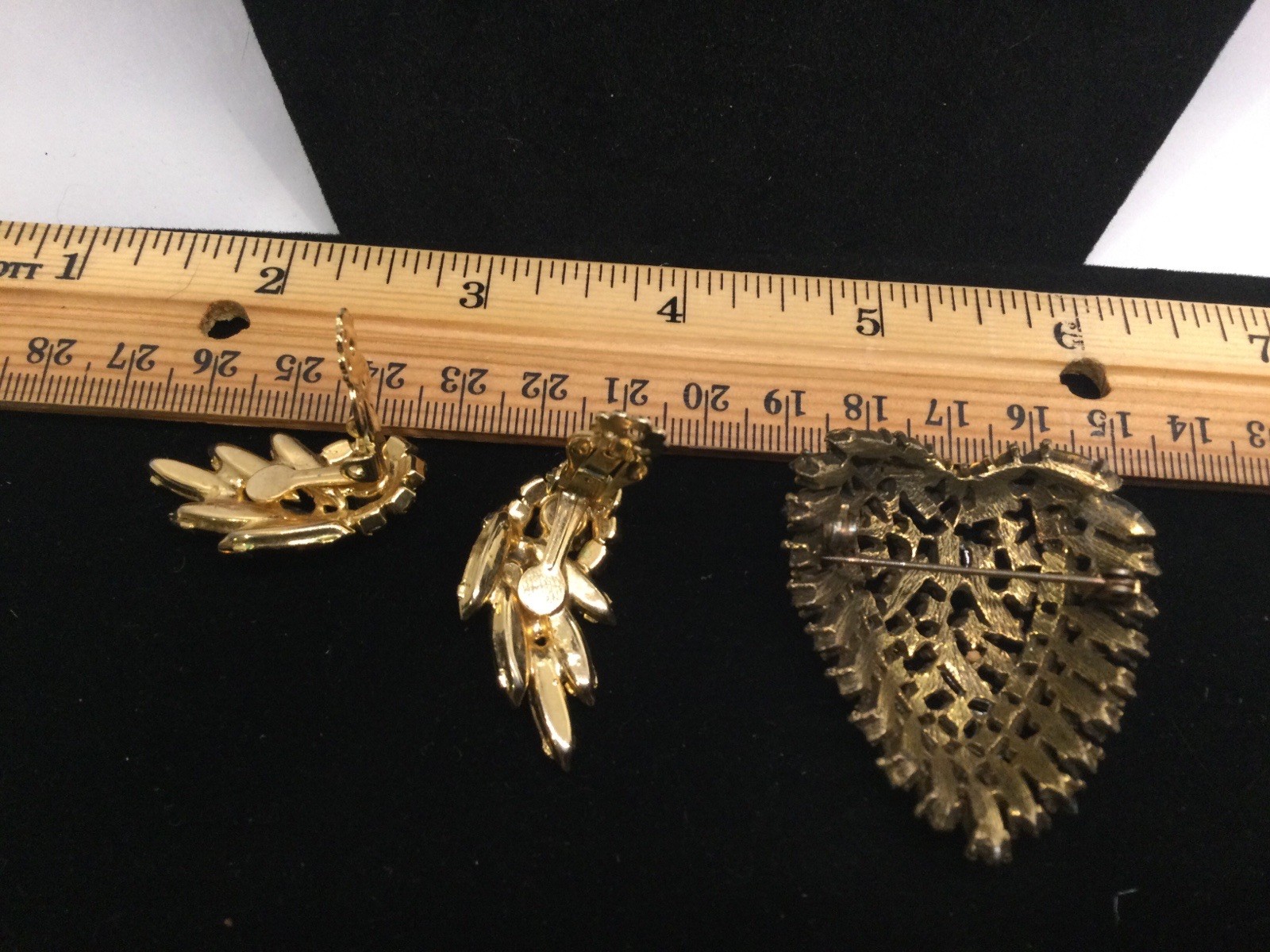 Vintage Costume Brooch And Clip Earrings