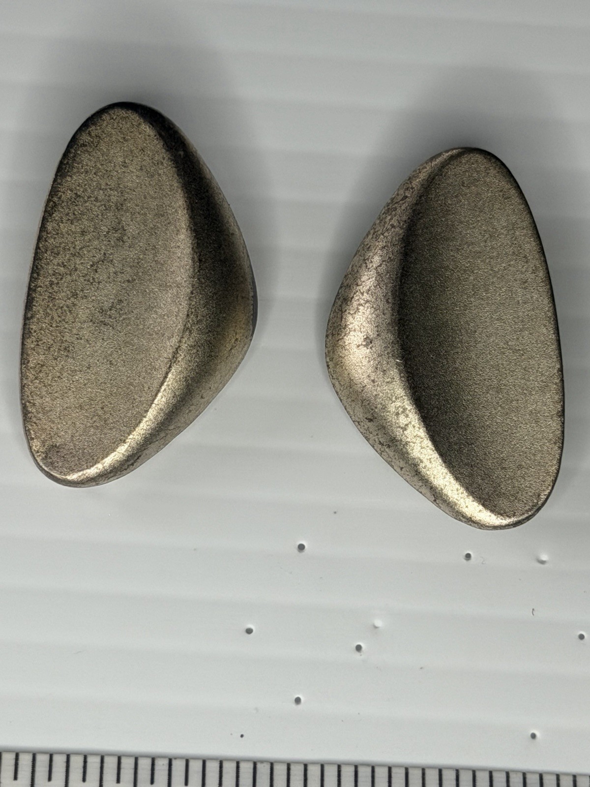 Vintage Pewter Tone Asymmetrical Post Back Earrings Abstract Retro
