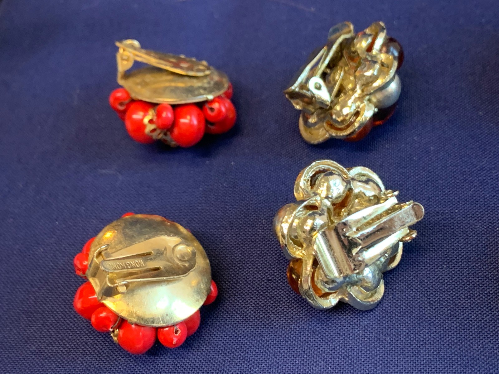 Vtg Clip-On Earring Lot Kenneth Lane Monet Avon Enamel Faux Pearl / Gem Jewelry