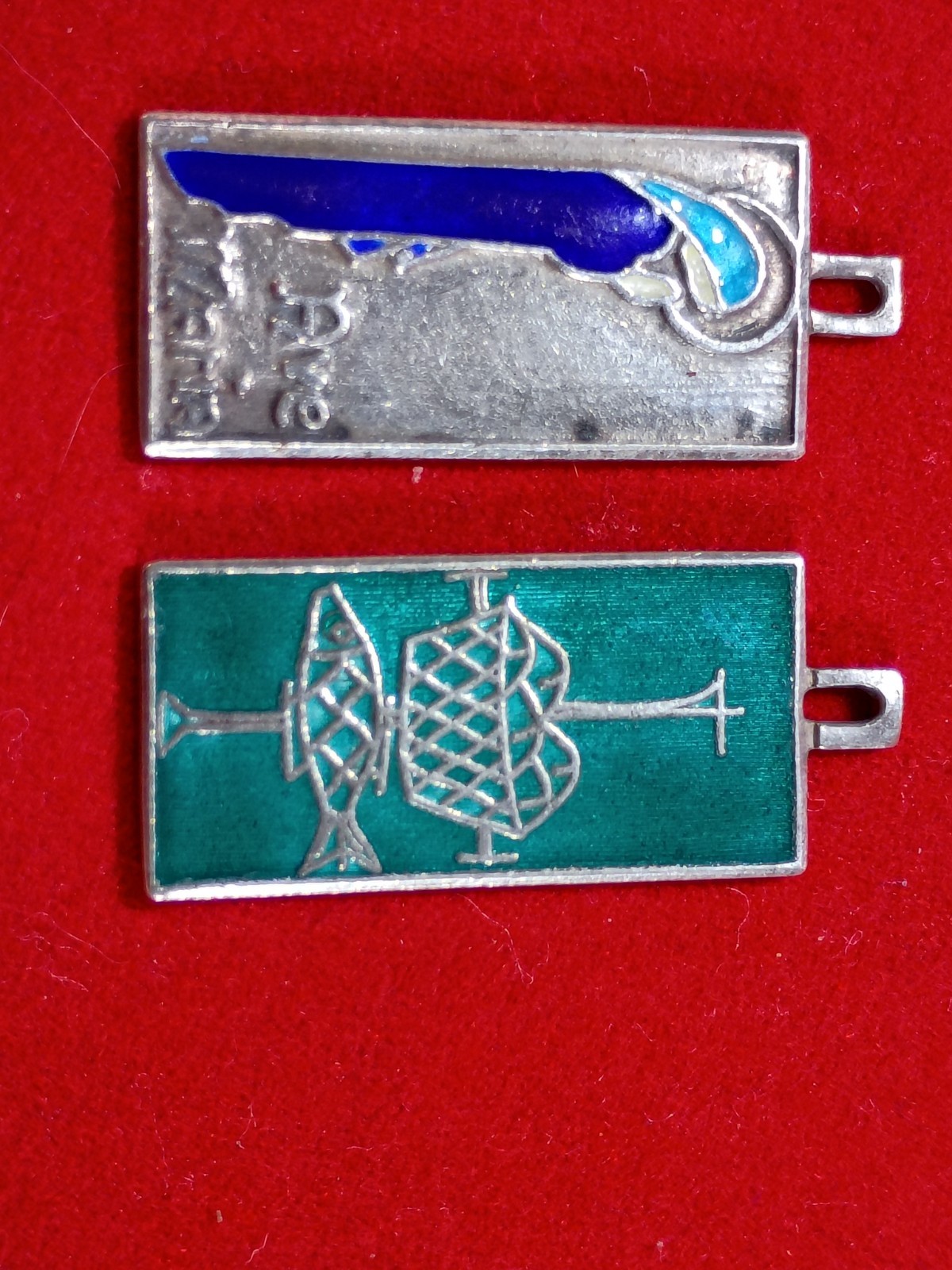 2 Pendent Ottaviani Enamel/Sterling Pendant Ave Maria And Our Daily Bread Italy