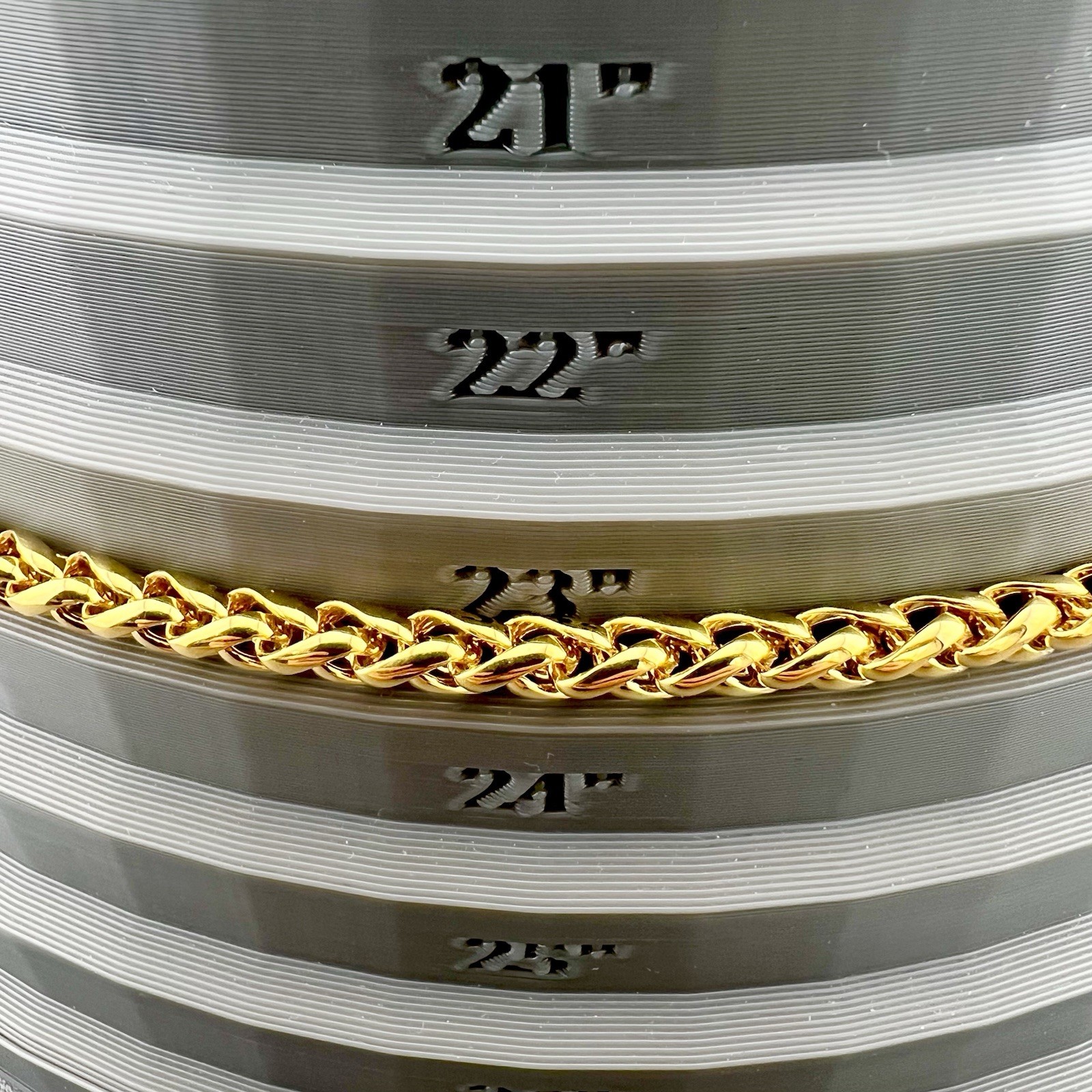 Chunky Wheat Chain Necklace Polished Gold Tone 23”