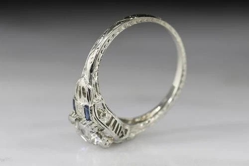 1.50CT Art Deco Round Lab Created Diamond Wedding Ring Vintage Style 925 Silver