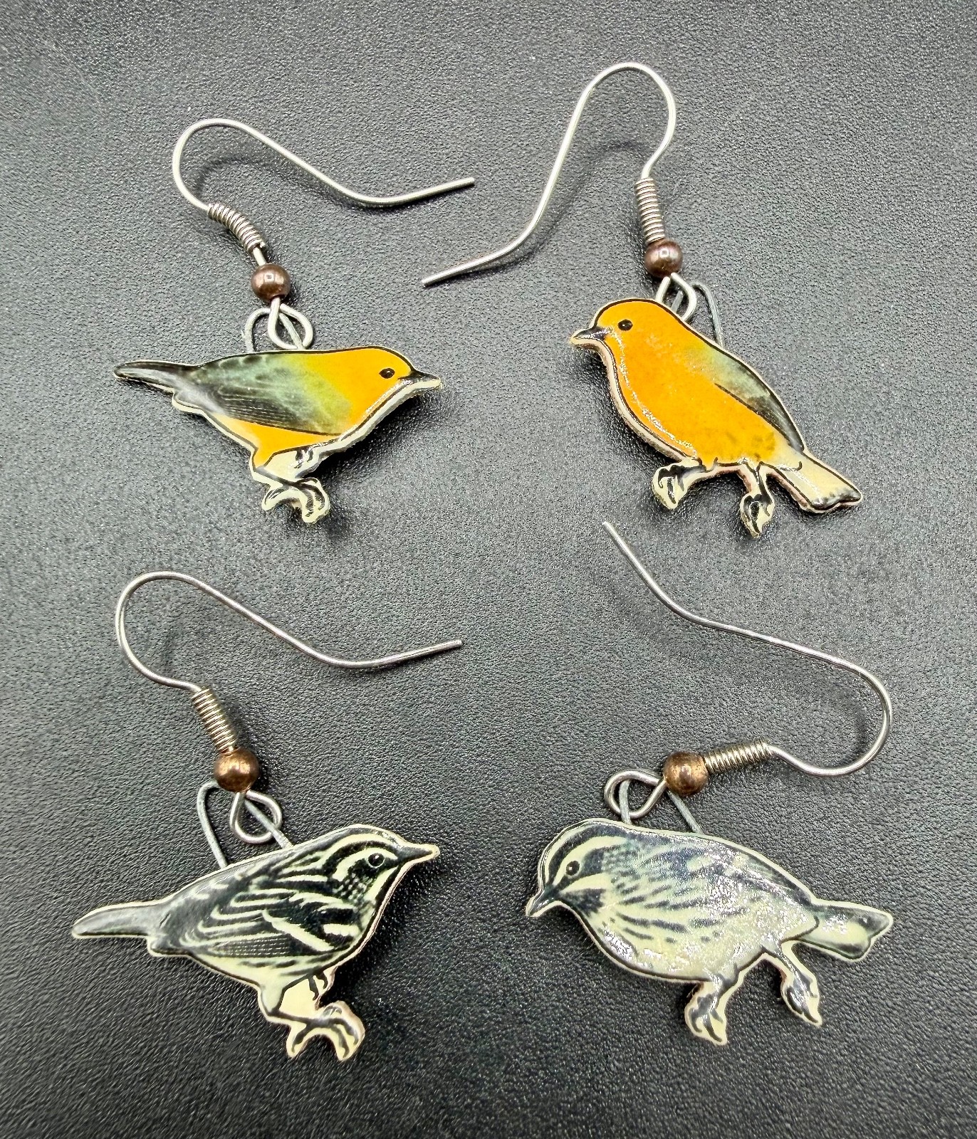 Jabebo Recycled Cereal Box Bird Earrings – Set of 2 Pairs