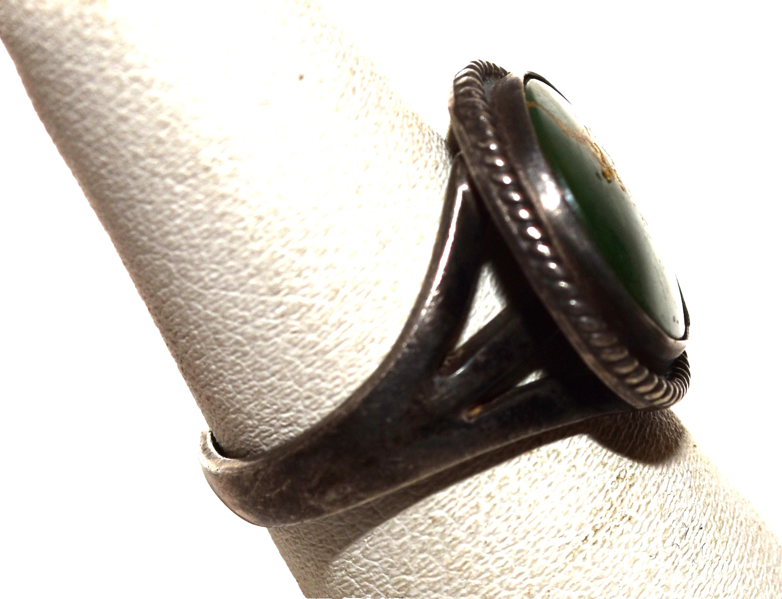 Vintage Dark Green Turquoise Brown Matrix Sterling Silver Ring 5.5 Gram Size 5.5
