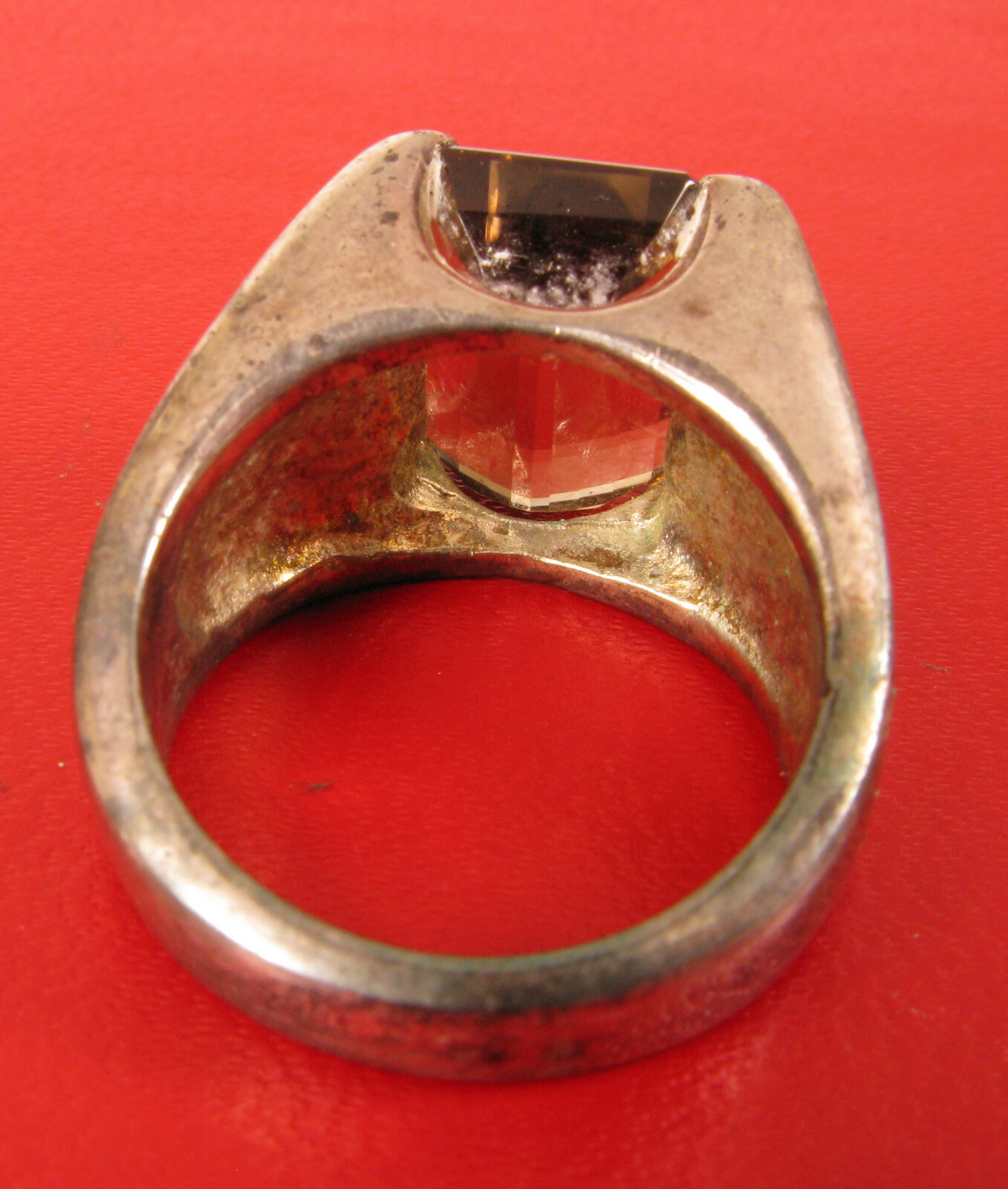 LINDENWOLD FINE JEWELERS STERLING SILVER SMOKEY TOPAZ COCKTAIL RING FINE !!