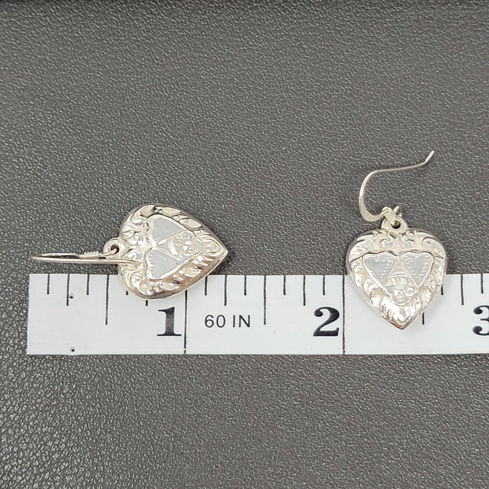 925 Sterling Silver Hearts & Flowers Dangle Drop Earrings