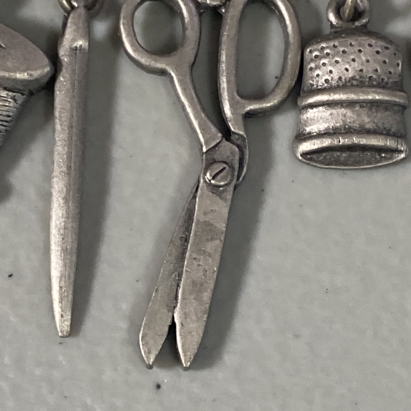 JJ Pin 2″ Crafter Sewer Quilter Measuring Tape Scissors Thimble Button Needle