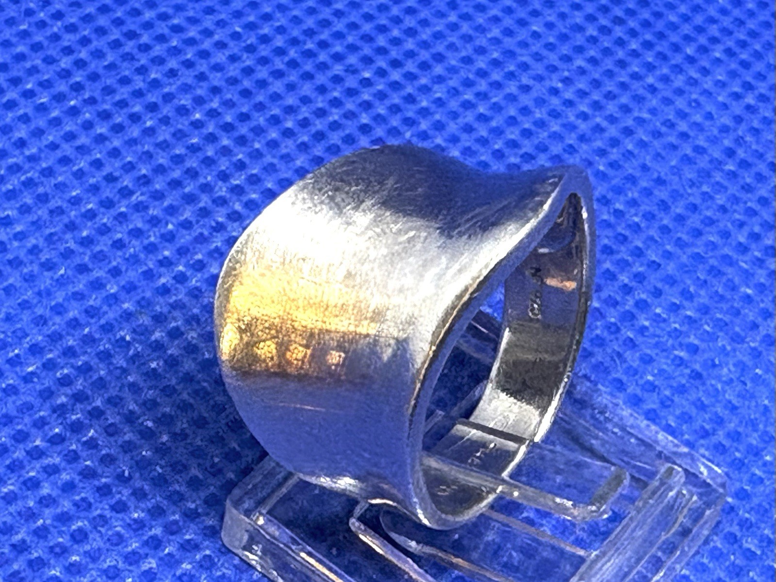 (10) Asymmetric Saddle Modernist 6.9g Vintage 925 Sterling Silver Size 6.75
