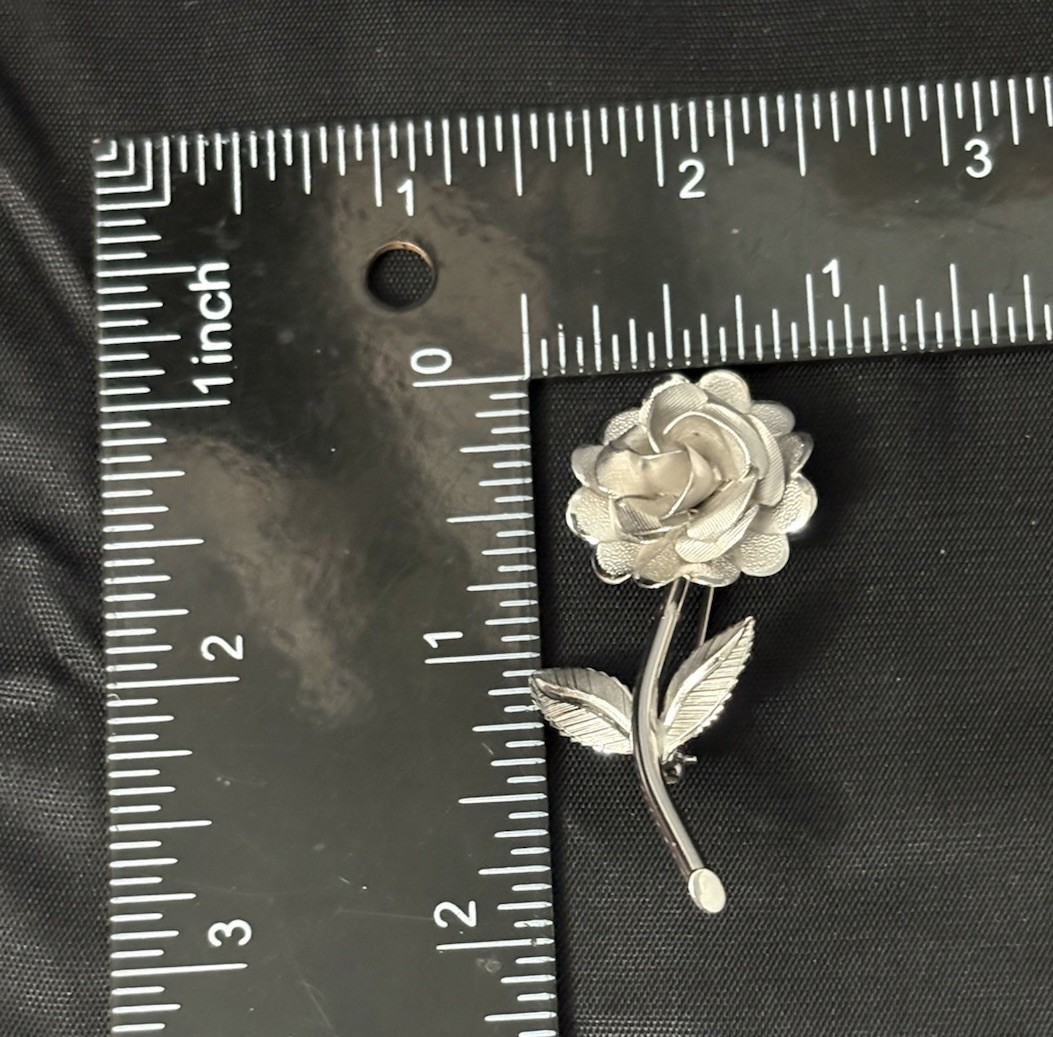 Vintage Sterling Silver AC Necklace Earring Brooch Set Flowers Dimi Parur Sign