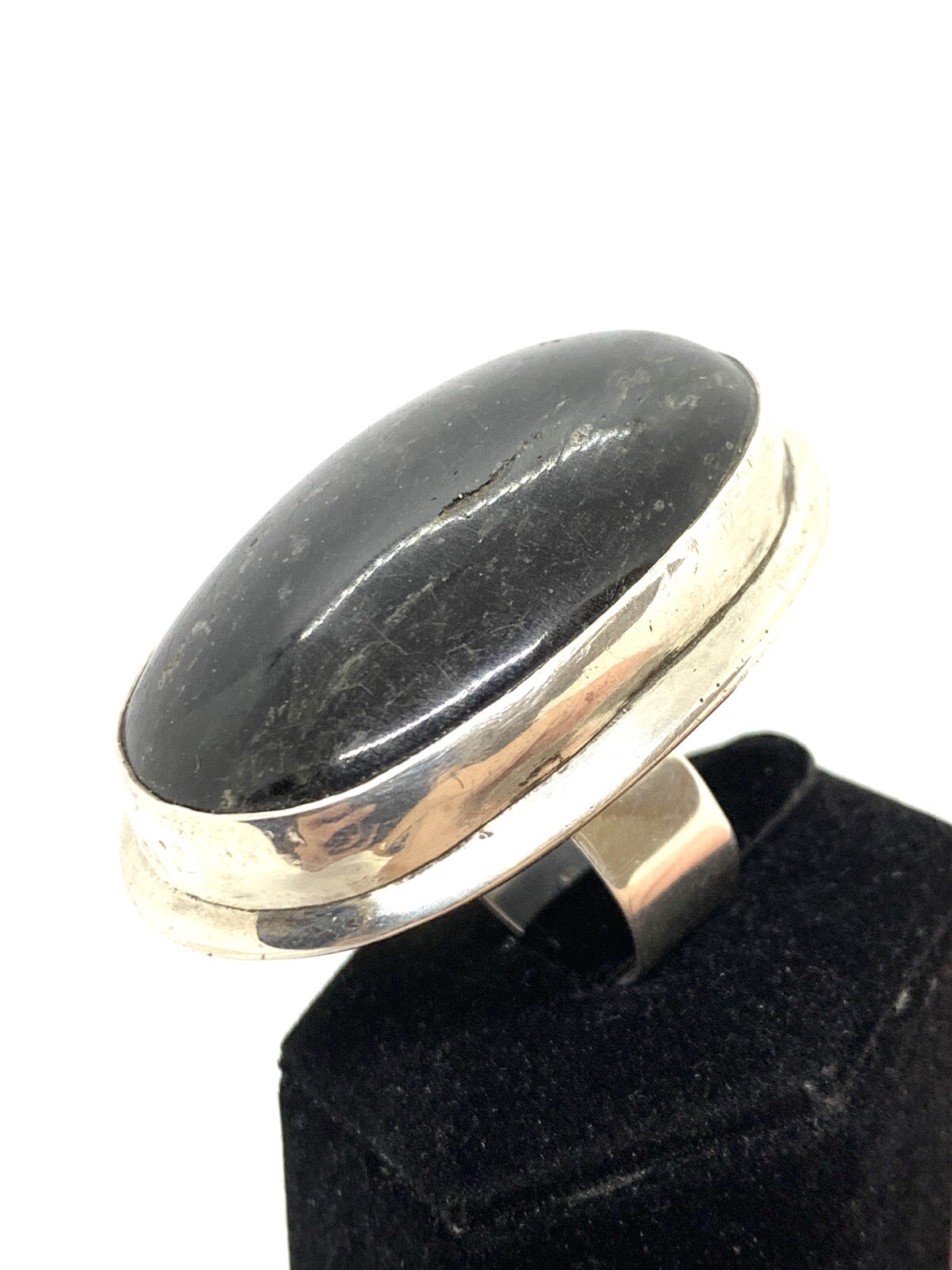 David San Miguel Allende Mexican Sterling Silvet Black Coral Huge Ring Sz 7.25.