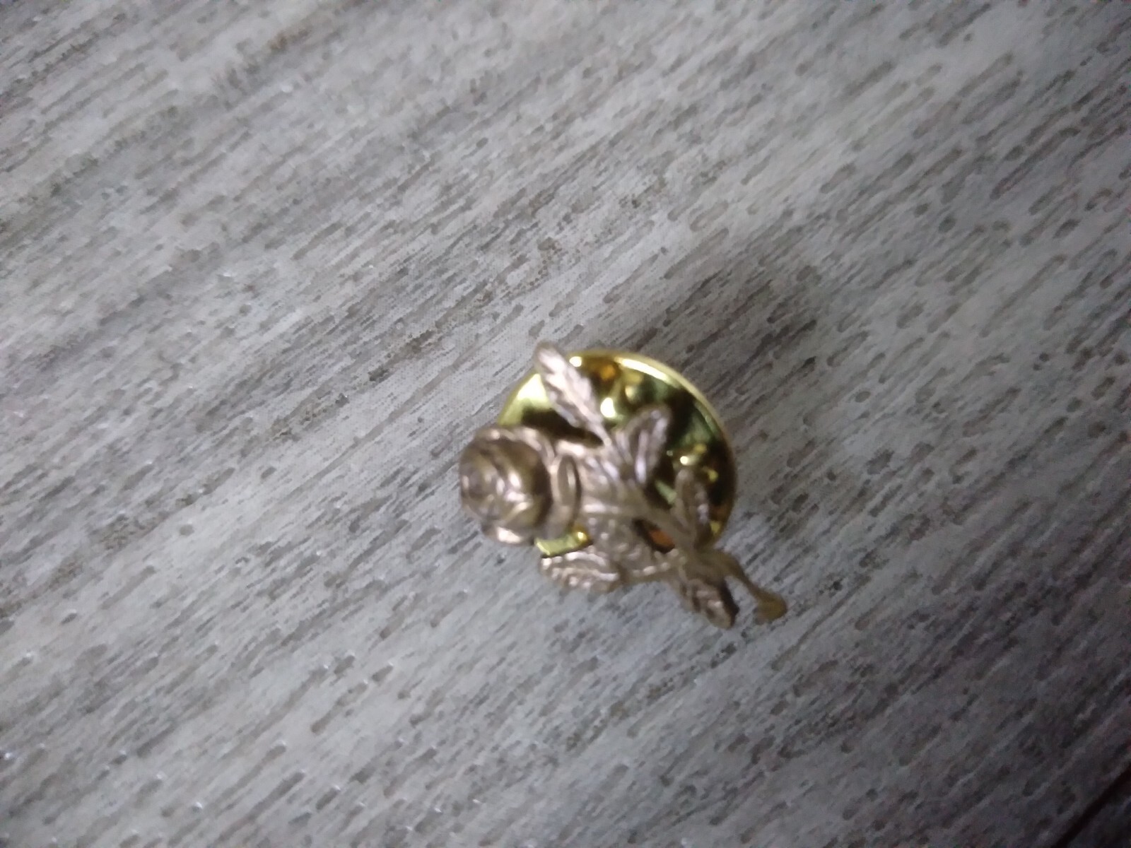 Vintage Brass Rose Lapel Pin