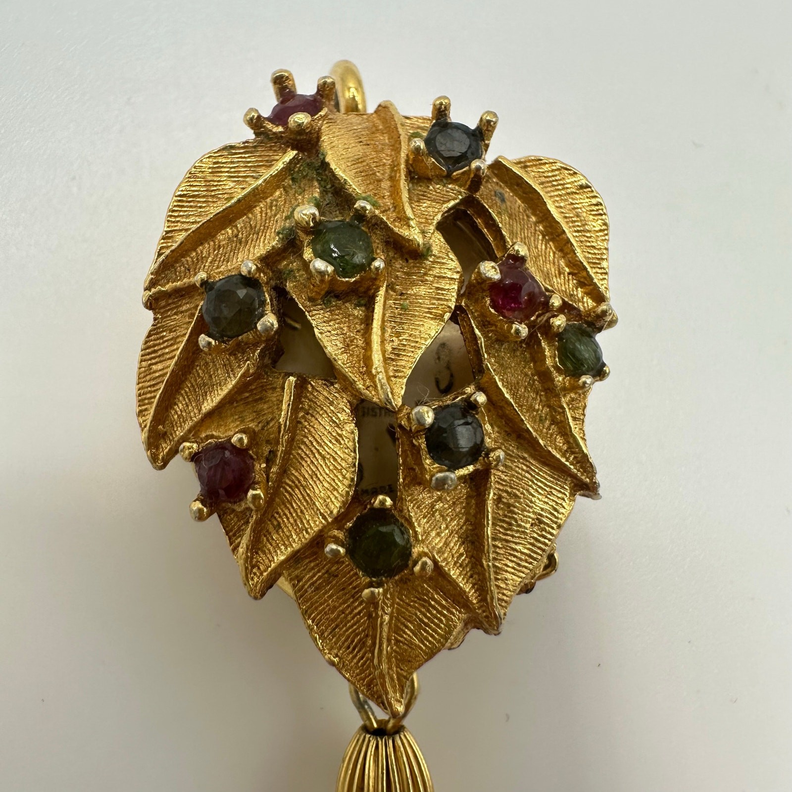 Sheffield vintage gold real ruby sapphire emerald manual automatic watch pendant