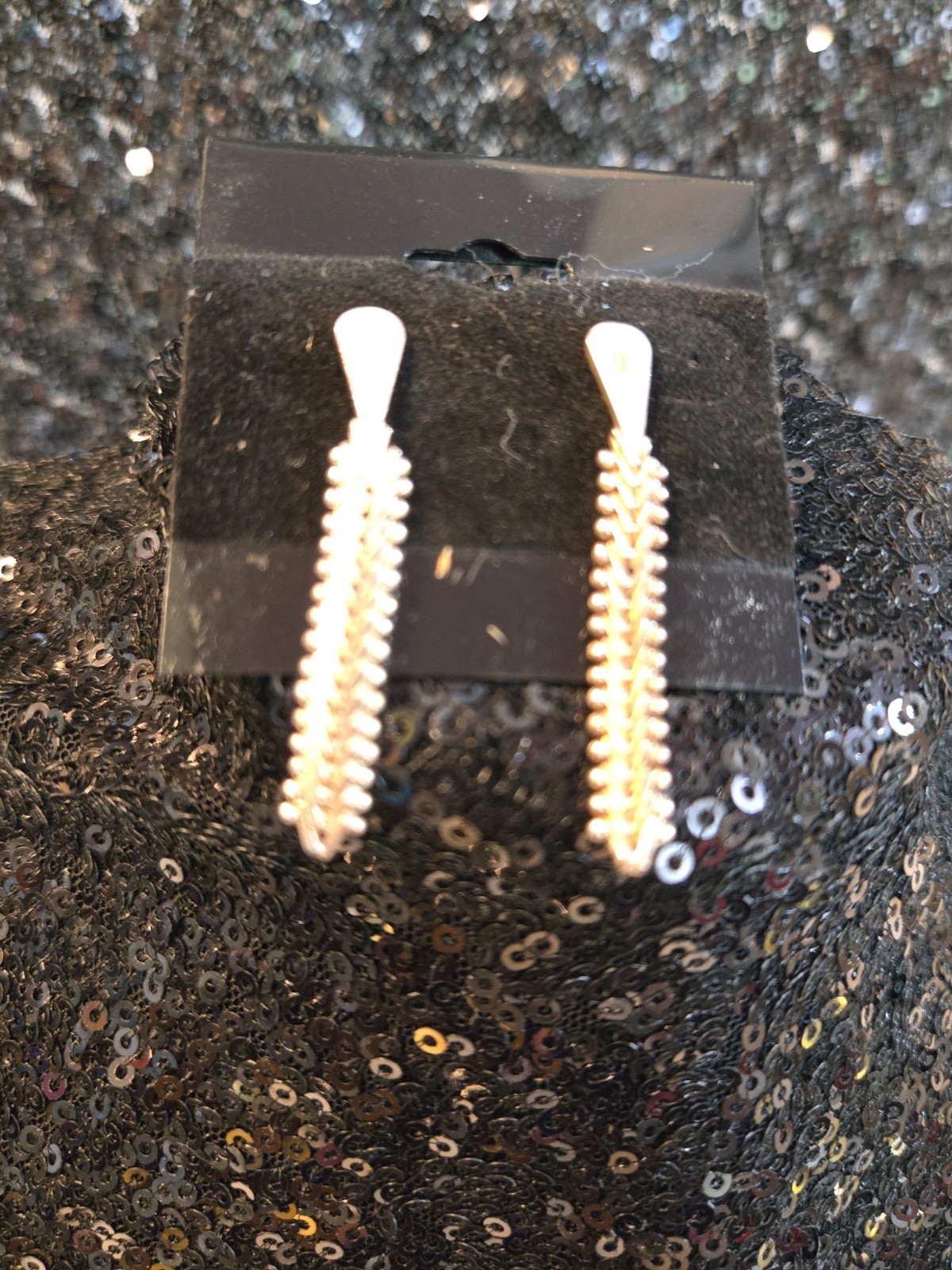 Vintage 925 Sterling Silver Dangle Earrings Pierced Post Fishbone Woven 2″ Drop