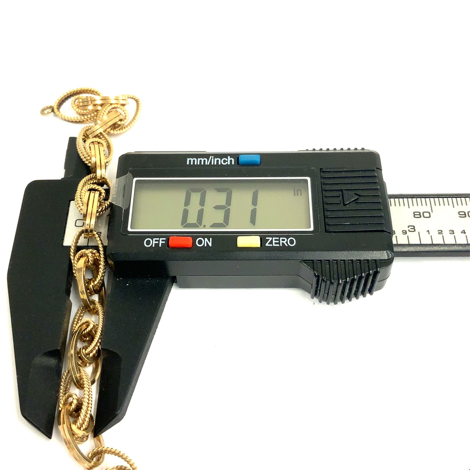 Vintage Sign 12k Gold Filled Retro Decorative Double Rolo Link Chain Bracelet 7