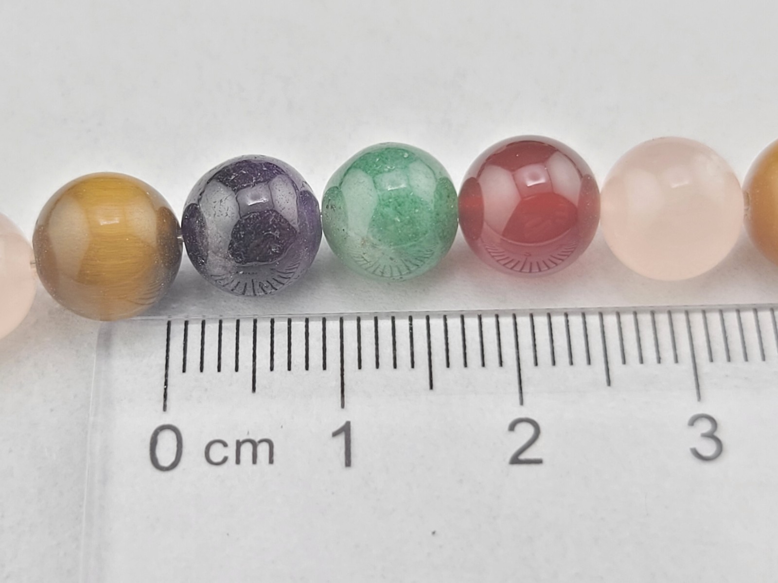 Multi Color Rose Quartz Tiger Eye Jade Amethyst Stone Beads 17″ Necklace