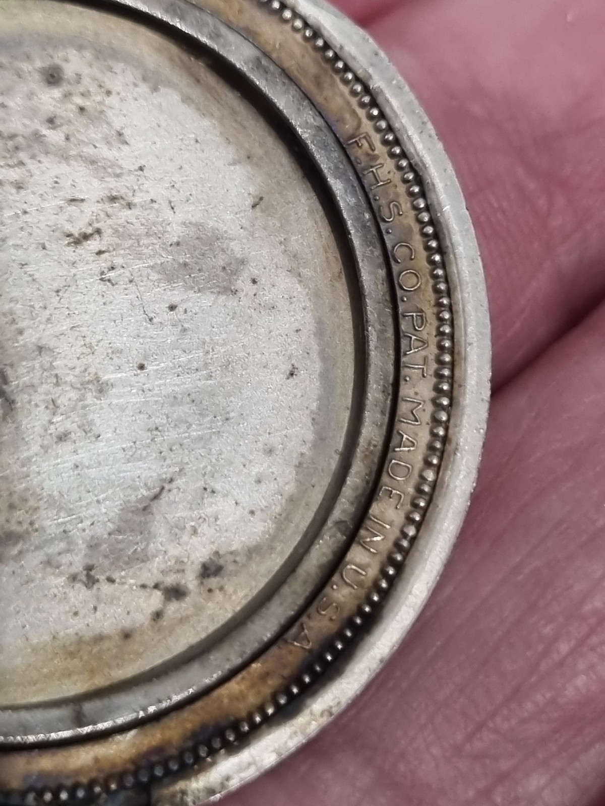 Antique White Metal High Relief Victorian Edwardian Locket Chain See Video FHS