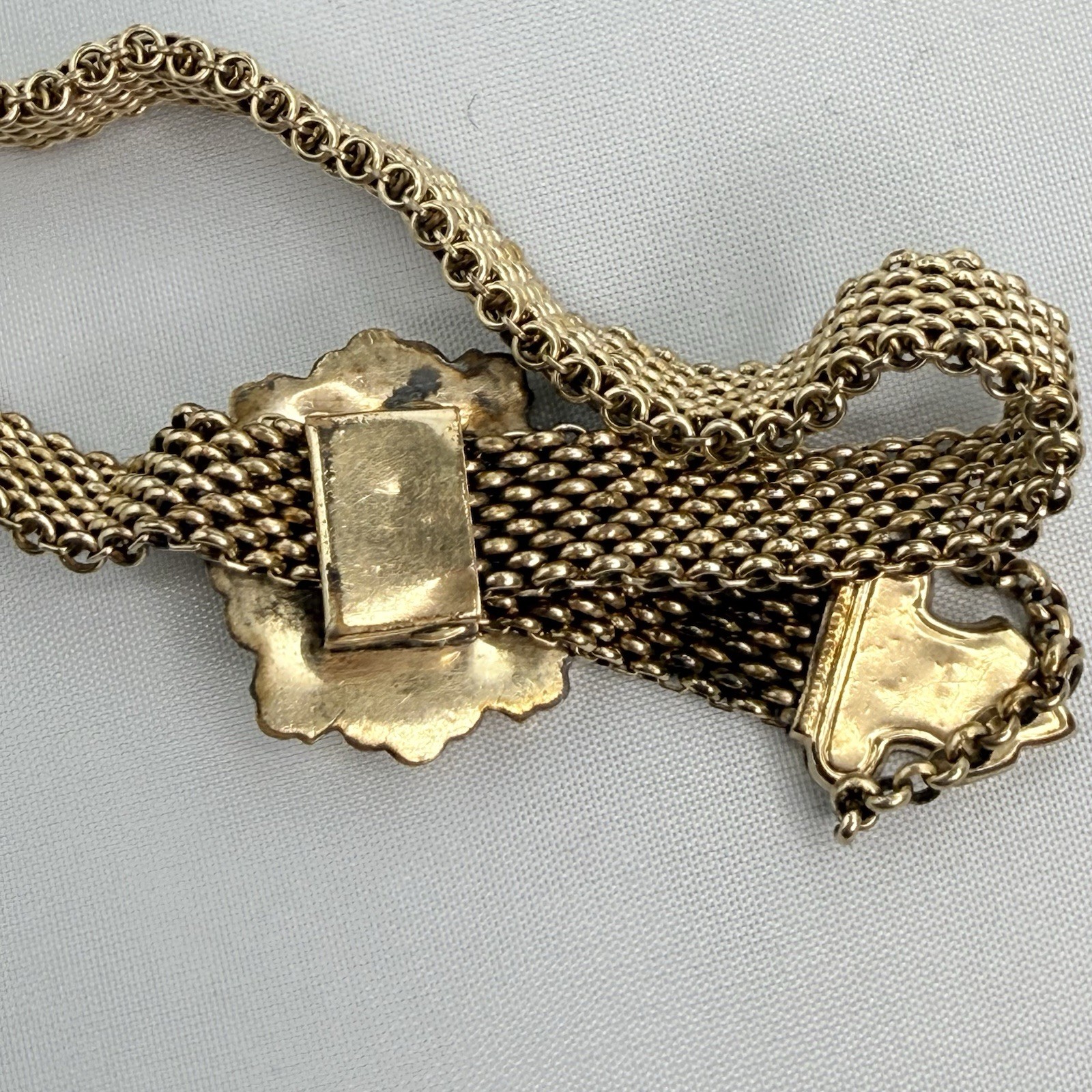 Antique Gold Filled or Rolled Gold Victorian Mesh Slide Wedding Bracelet