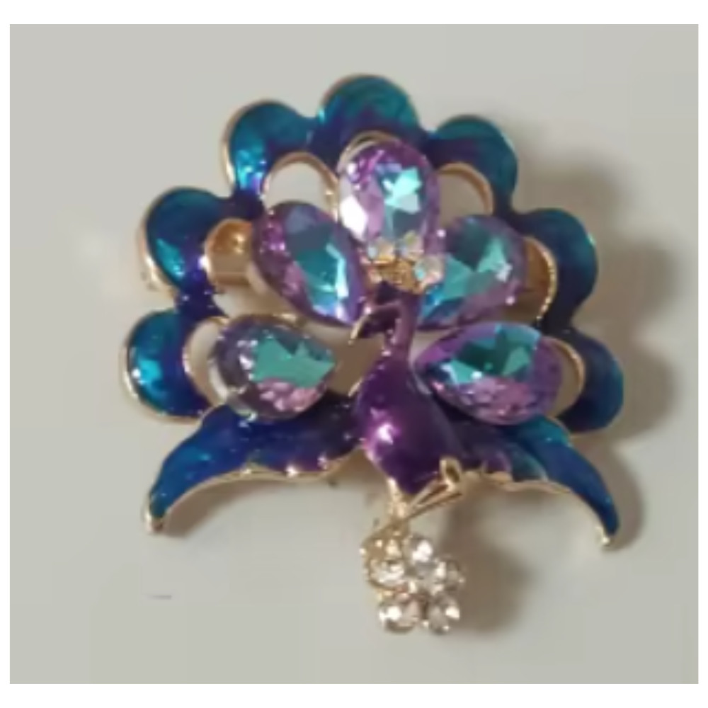 Vintage Style Peacock Bird Rhinestone Crystal Cyan Bird Brooch Pin Pendant Gift