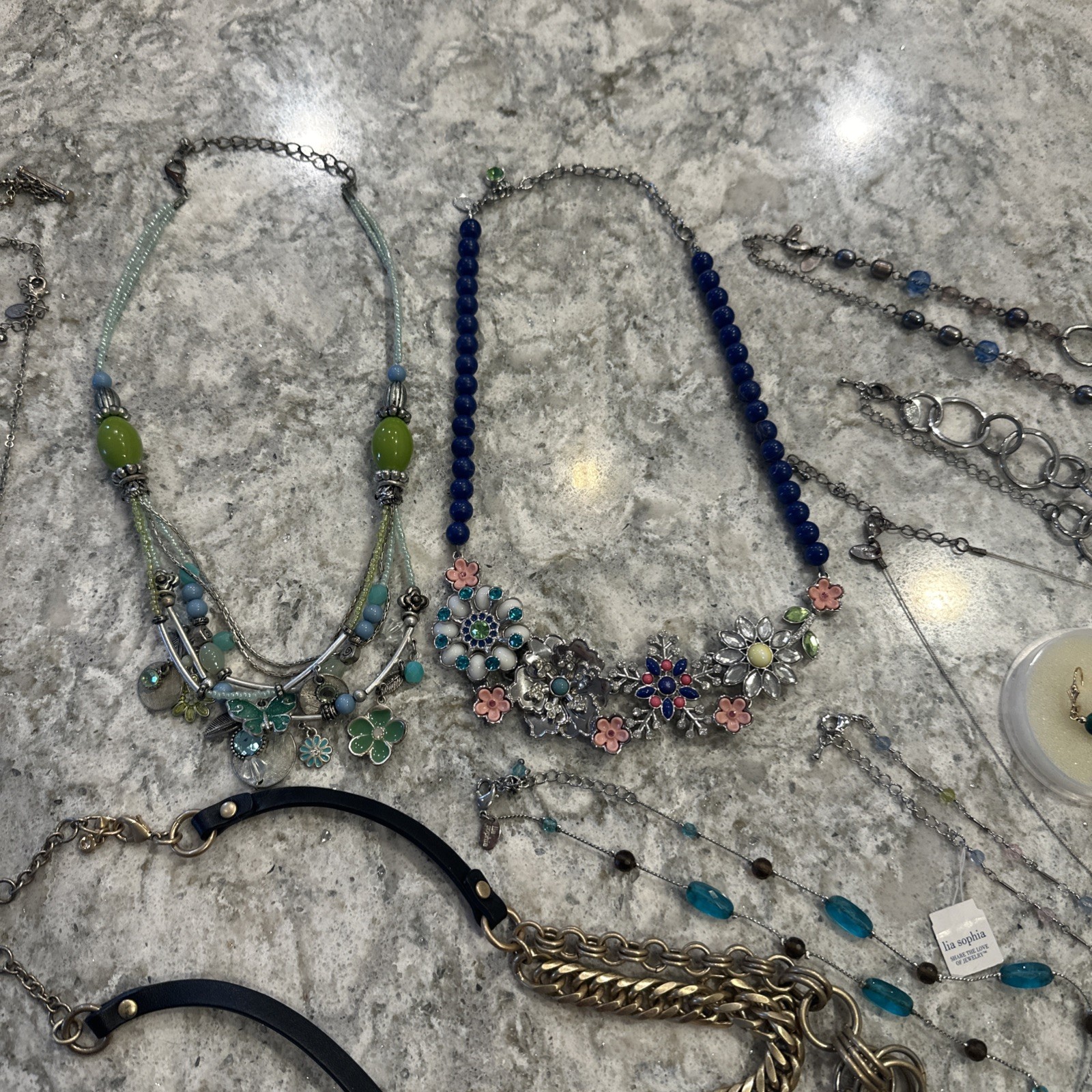 VTG TO NOW ESTATE JEWELRY LOT OF 40+ Pieces Lia Sophia Designer Gaudy Y2K