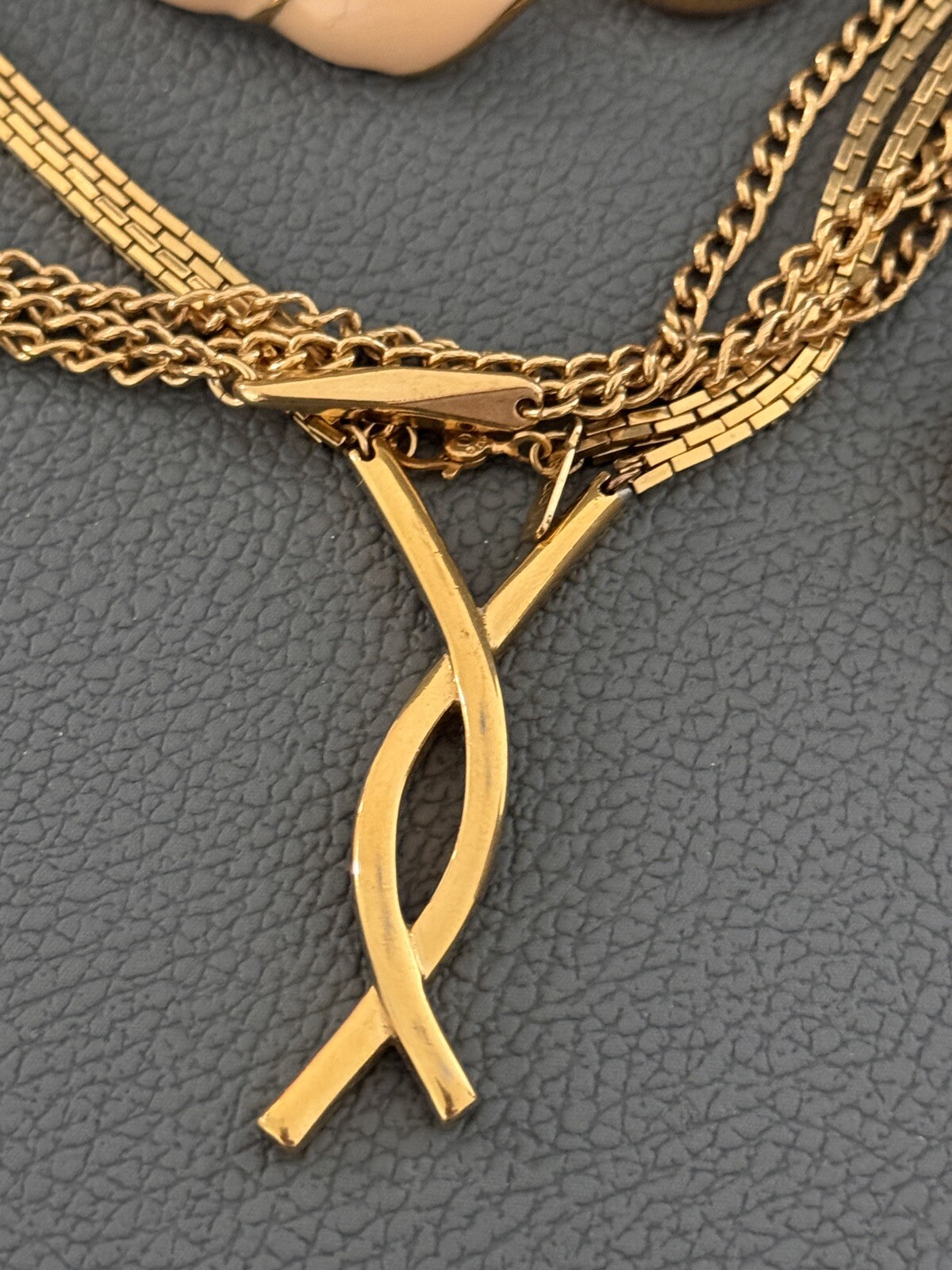 Vintage MONET Jewelry Chain Necklaces Brooch Earrings Lot Of 5 Gold Tone Marked
