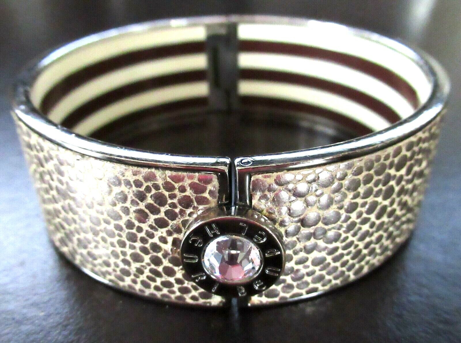 HENRI BENDEL Snake Skin Pattern & Striped Crystal Bracelet