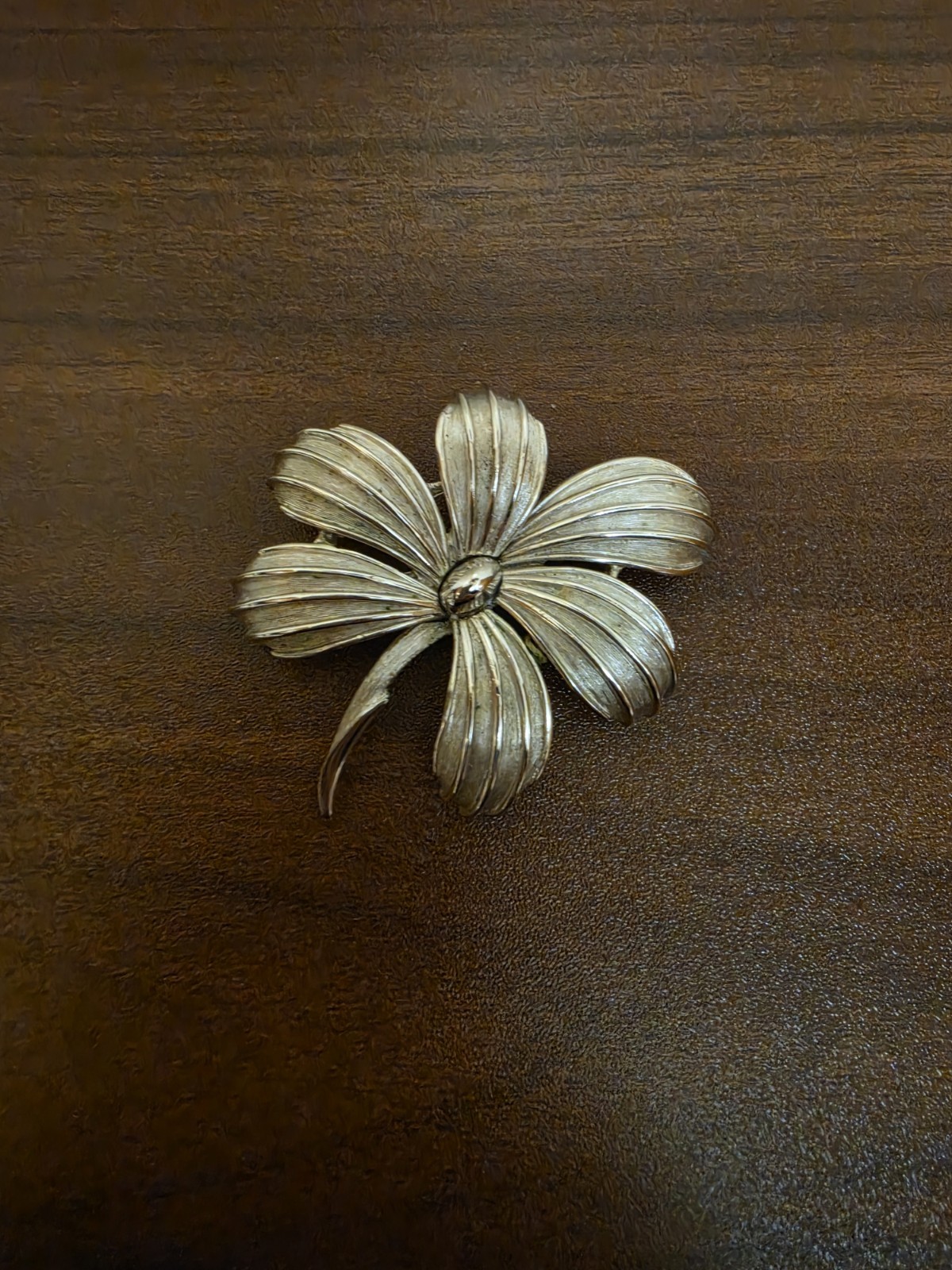 Trifari Vintage Mid Century Silver Tone Brooch