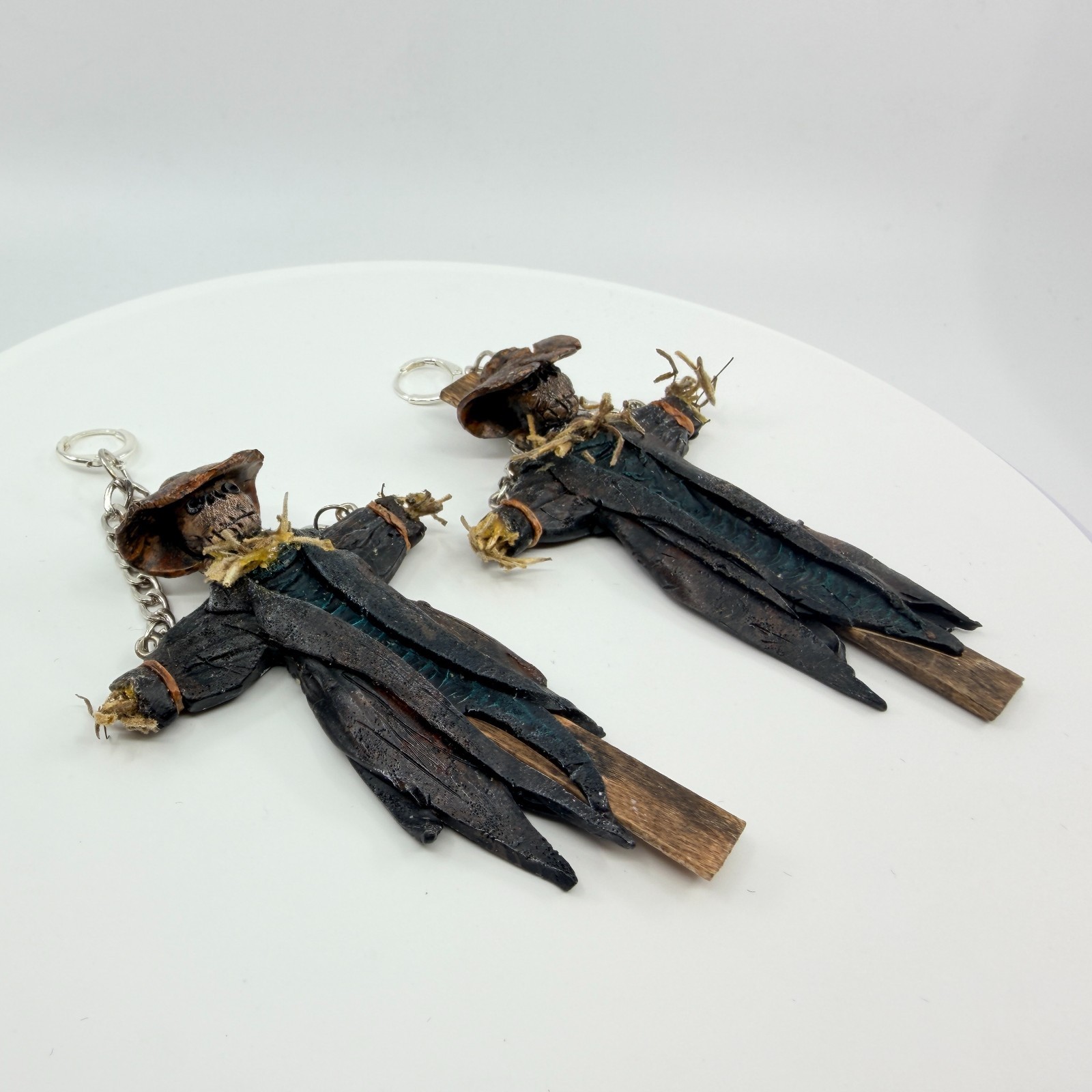 VTG Gothic Horror Scarecrow Dangle Earring Creepy Halloween Skull Cosplay Oddity