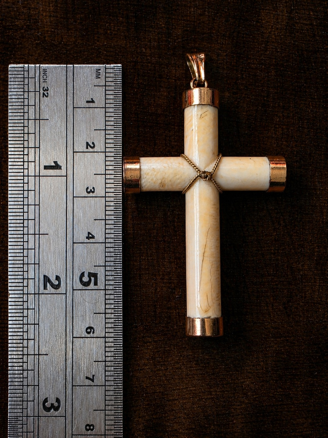 Antique Victorian Cross Pendant Solid 18K Gold Rare Religious Antique Jewelry IX