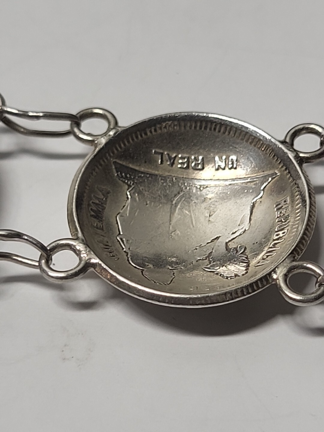 Antique Sterling Silver Coin Bracelet Republic De Guatemala 1833 1890 Coins