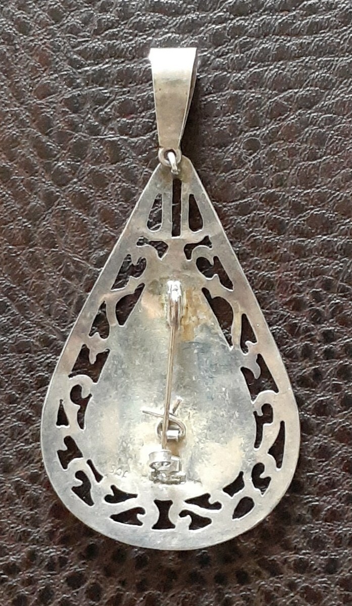 Vintage Guatemala 900 Silver Bird Of Paradise Pendant Earrings Set